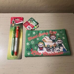 Elf Movie Gift Set Quote Pens Pencil Zip Case Christmas Holiday NWT